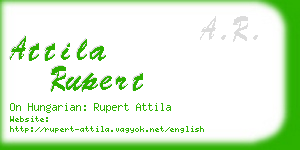 attila rupert business card